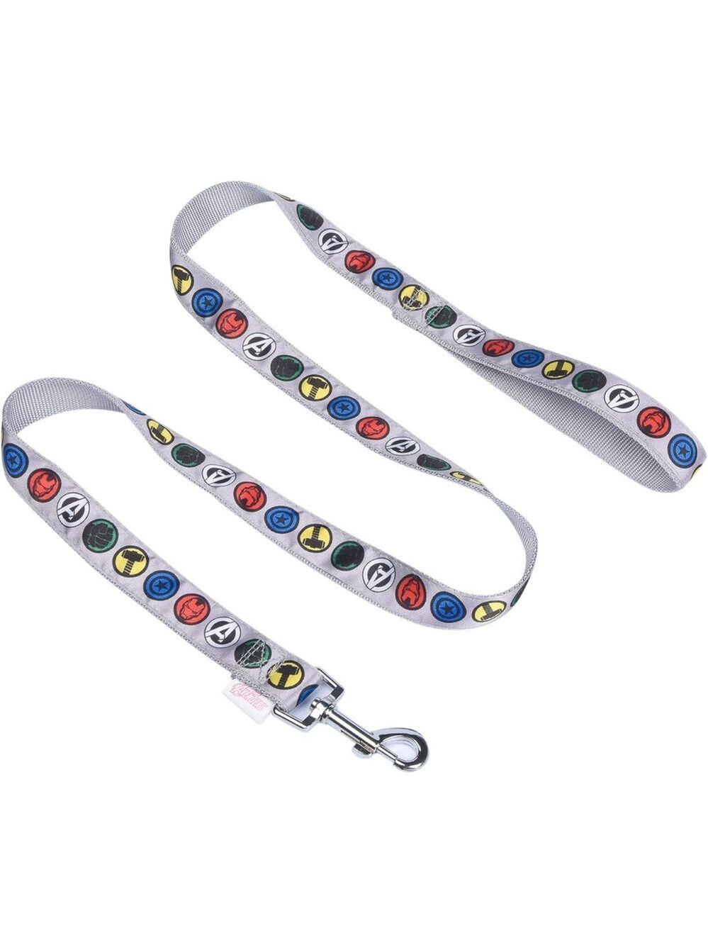 Marvel Superhero Icons Gray Dog Leash